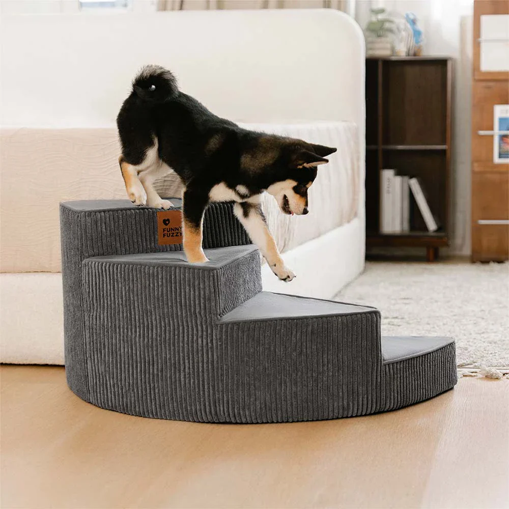 Escalier pour animaux en spirale amovible en velours côtelé confortable et amical pour les articulations - CreamyStep - Image 9