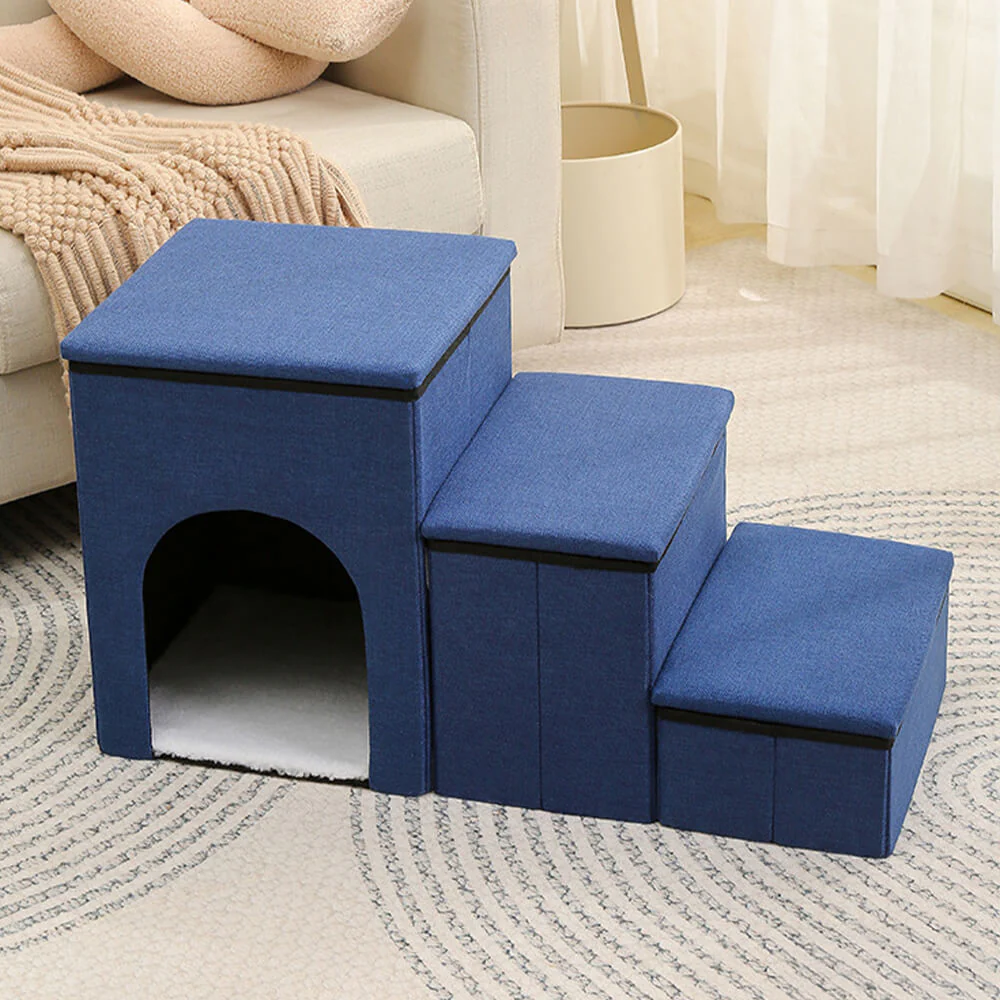 Escalier pour chien pliable multifonction portable avec espace de rangement et maisonnette - Image 11