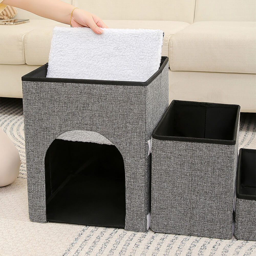 Escalier pour chien pliable multifonction portable avec espace de rangement et maisonnette - Image 6