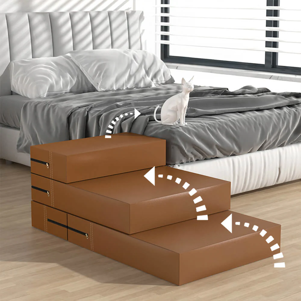 Escaliers pour animaux modulables à plusieurs niveaux en cuir PU imperméable et lavable - Image 10
