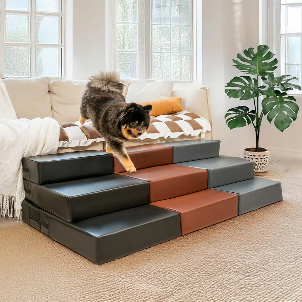Escaliers pour animaux modulables à plusieurs niveaux en cuir PU imperméable et lavable - Image 11