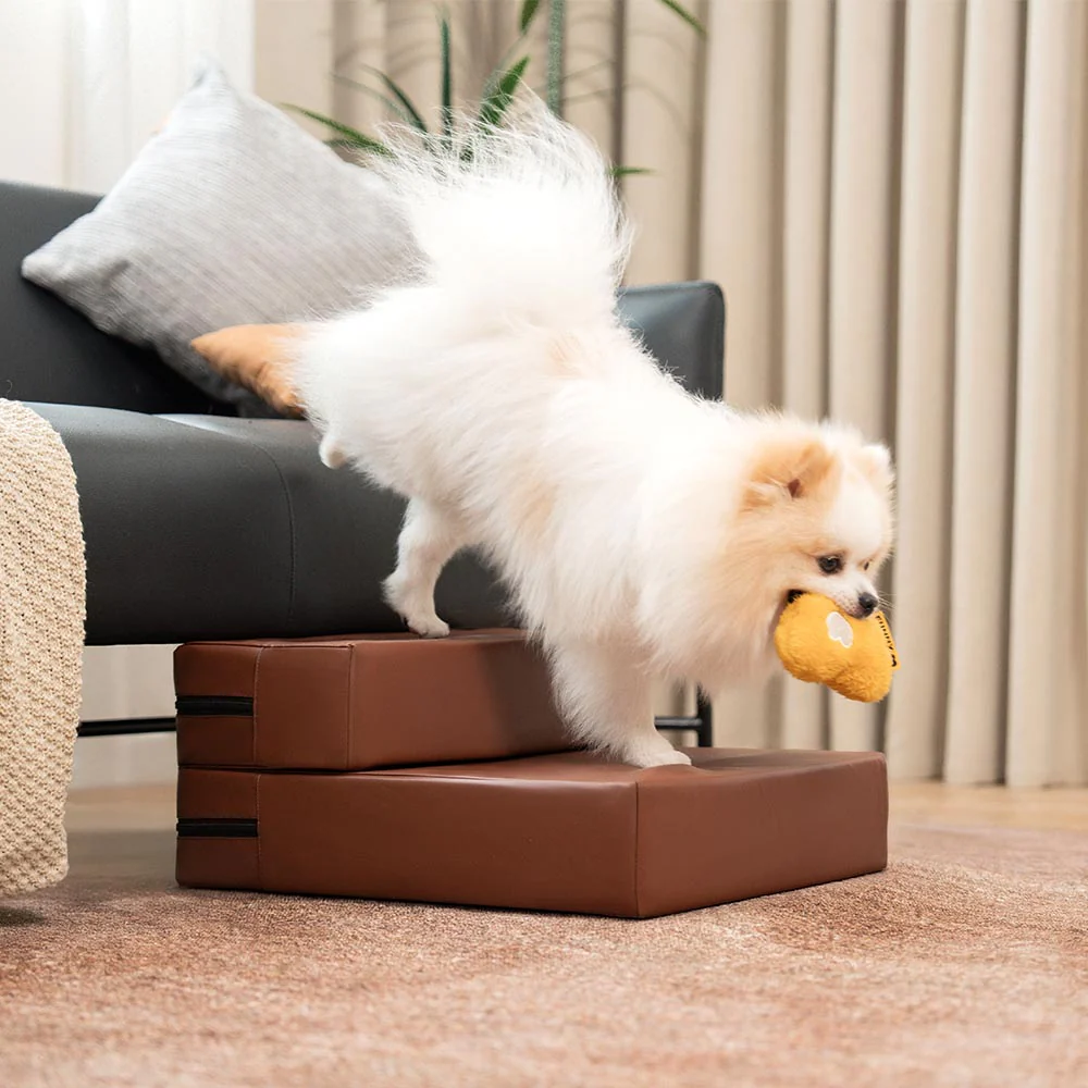 Escaliers pour animaux modulables à plusieurs niveaux en cuir PU imperméable et lavable - Image 14