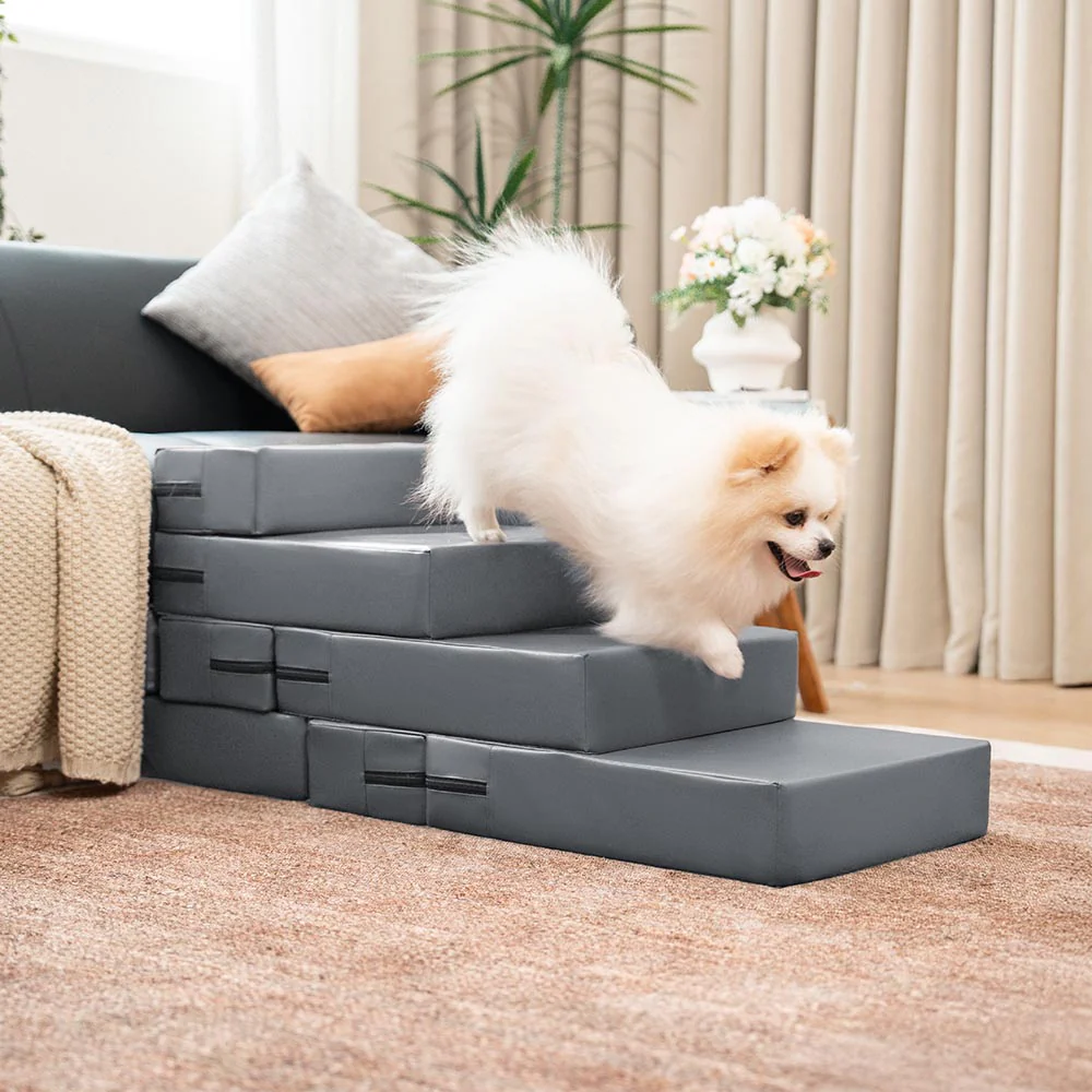 Escaliers pour animaux modulables à plusieurs niveaux en cuir PU imperméable et lavable - Image 20
