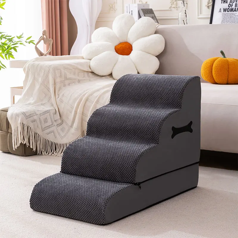 Escaliers pour chien réglables doux antidérapants et lavables avec rampe douce - Image 10