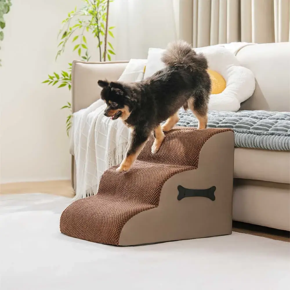 Escaliers pour chien réglables doux antidérapants et lavables avec rampe douce - Image 12