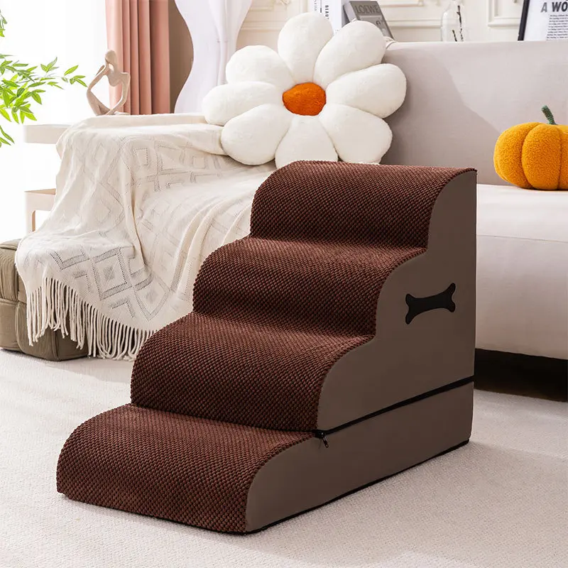 Escaliers pour chien réglables doux antidérapants et lavables avec rampe douce - Image 13