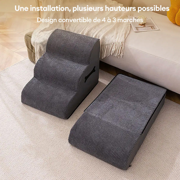 Escaliers pour chien réglables doux antidérapants et lavables avec rampe douce - Image 3