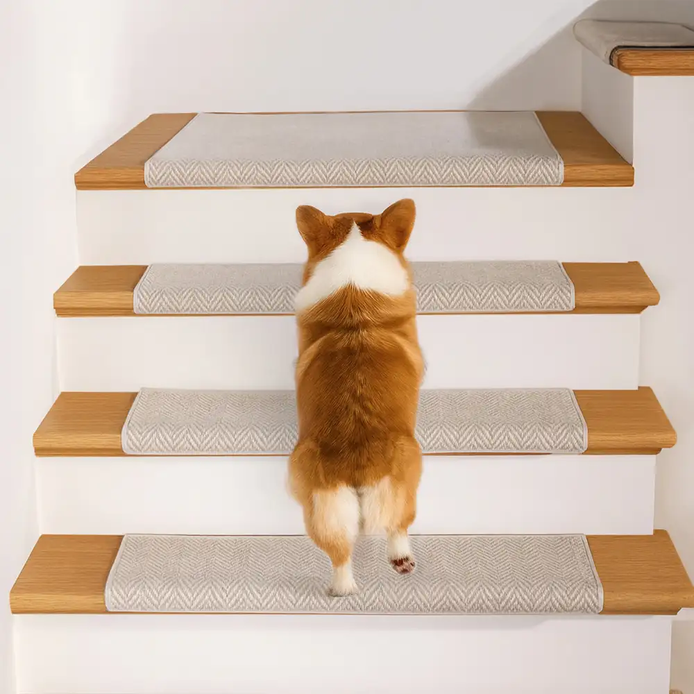 Garde-corps en velours doux pour les escaliers intérieurs, adaptés aux animaux de compagnie, sans adhésif, tapis antidérapants pour escaliers. - Image 21