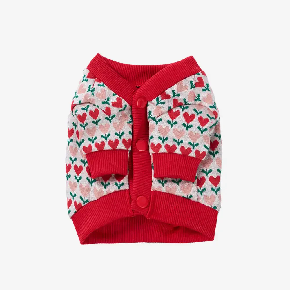 Gilet en laine pour chien avec motif de cœur de Fair Isle pour teckel. - Image 8