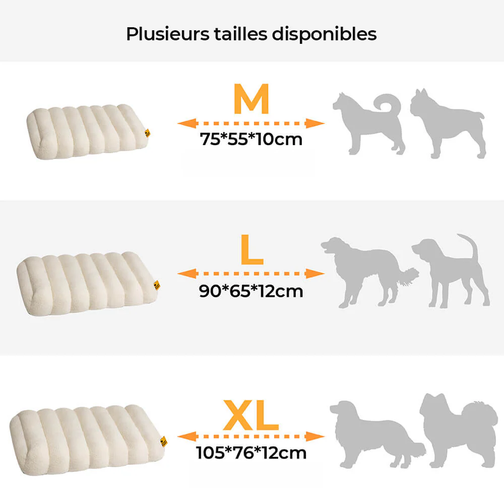 Grand Coussin Plat Lavable Crème Confortable pour Chien - Cheesecake - Image 10