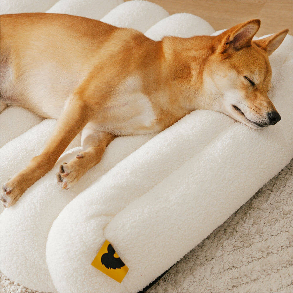 Grand Coussin Plat Lavable Crème Confortable pour Chien - Cheesecake - Image 5