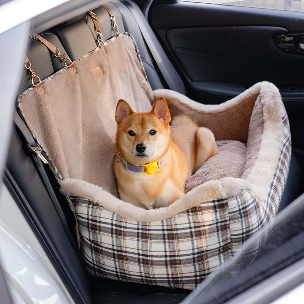 Grand siège auto classique en peluche pour chien - Protection Assurée - Image 2