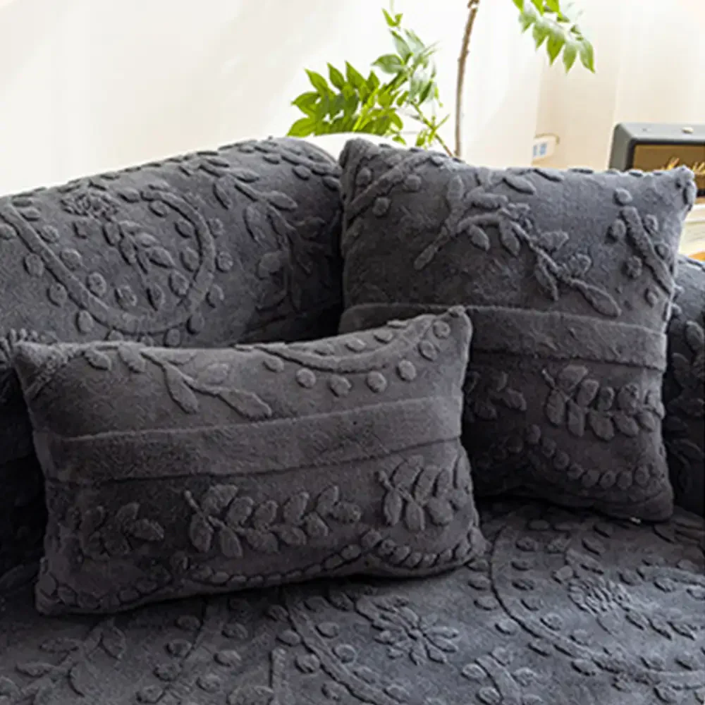Housse canapé velours jacquard confortable résistante rayures antidérapante - Image 11