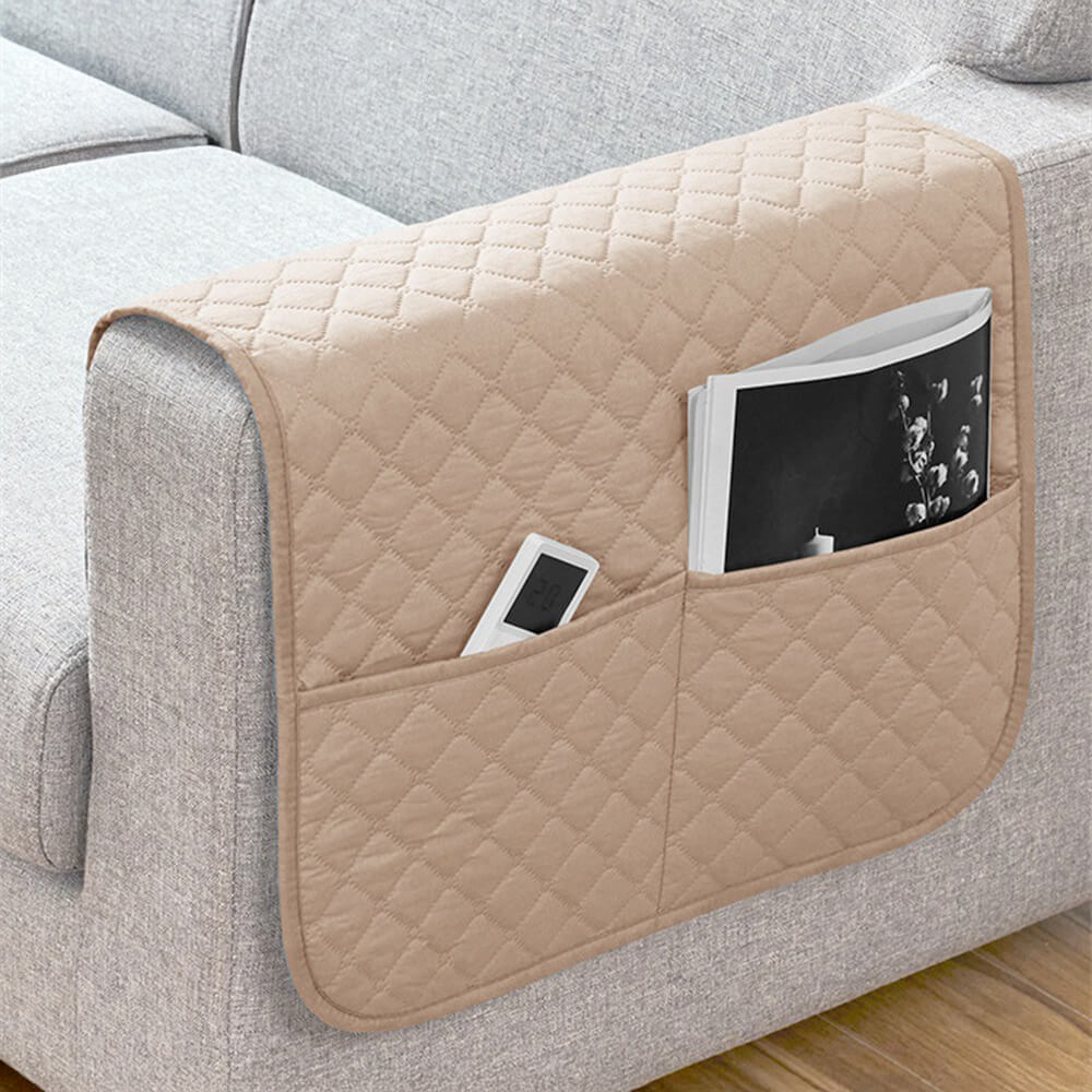 Housse de bras de canapé matelassée imperméable avec poches - Image 9