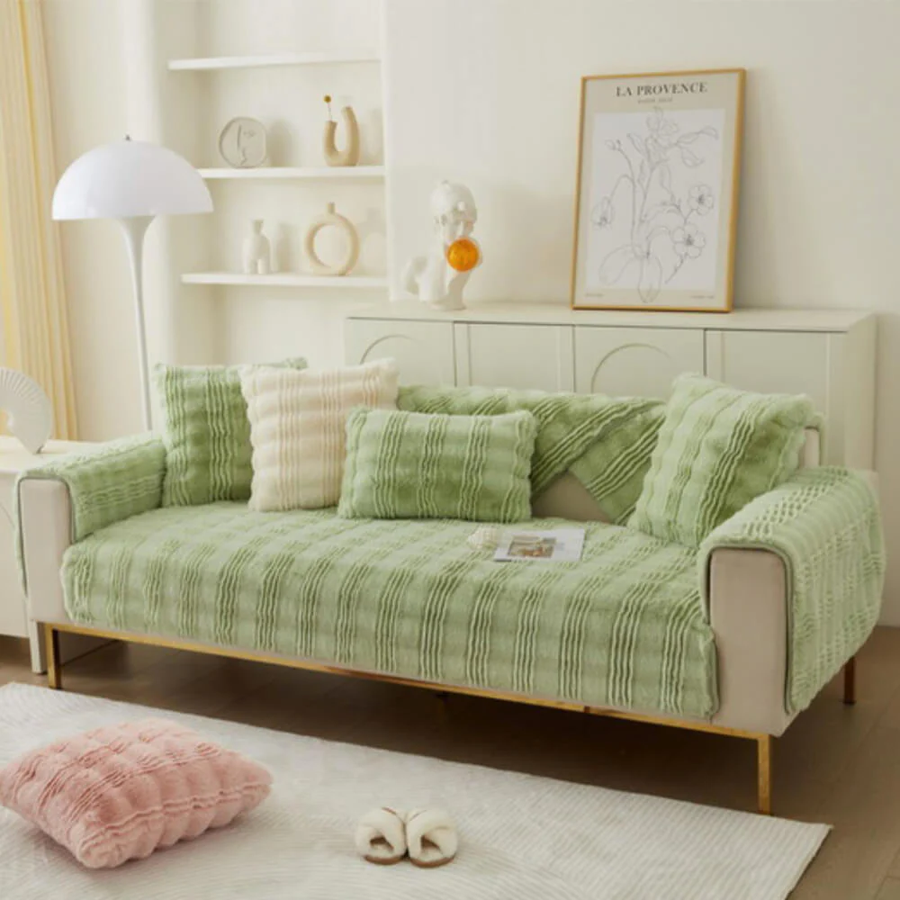 Housse de canapé antidérapante en fausse fourrure de lapin moderne et confortable - Image 16