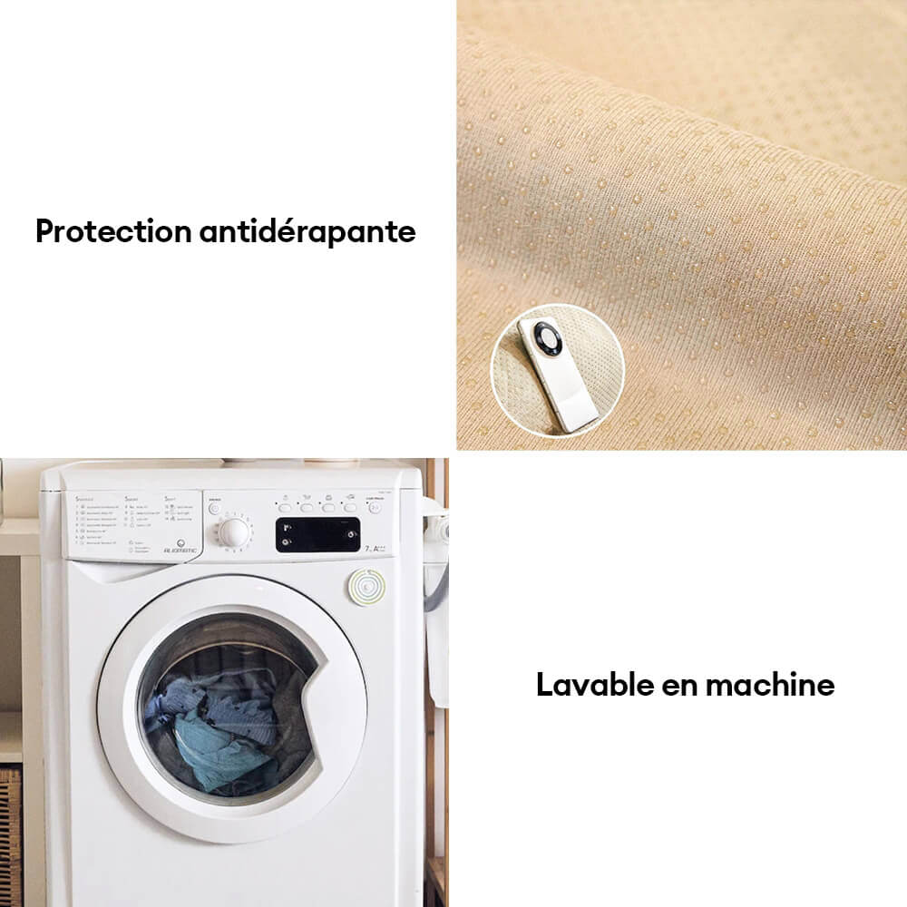 Housse de canapé antidérapante en peluche chenille rayée épaisse - Image 4