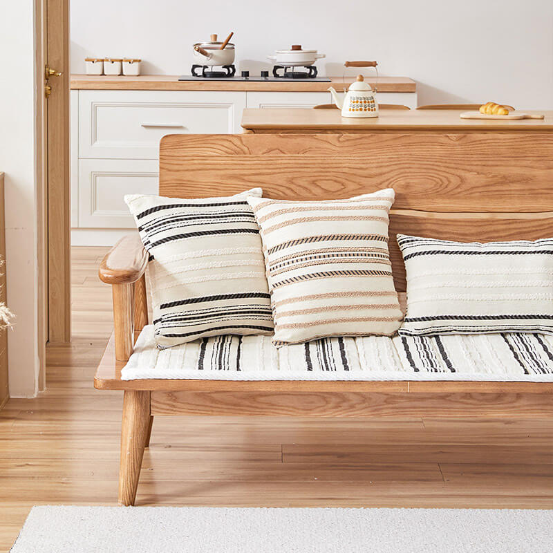 Housse de canapé antidérapante en peluche rayée en chenille avec matelas confortable pour animaux - Image 10
