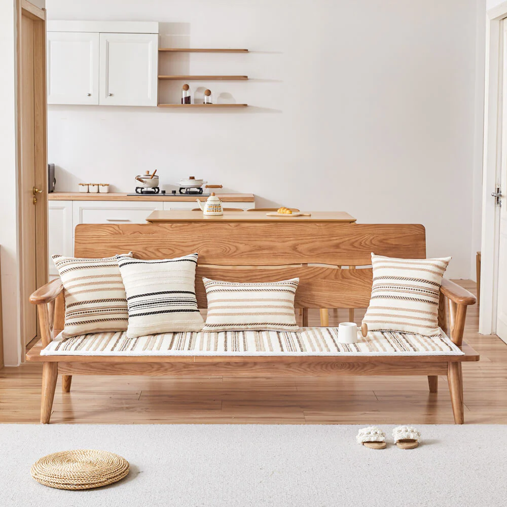 Housse de canapé antidérapante en peluche rayée en chenille avec matelas confortable pour animaux - Image 5