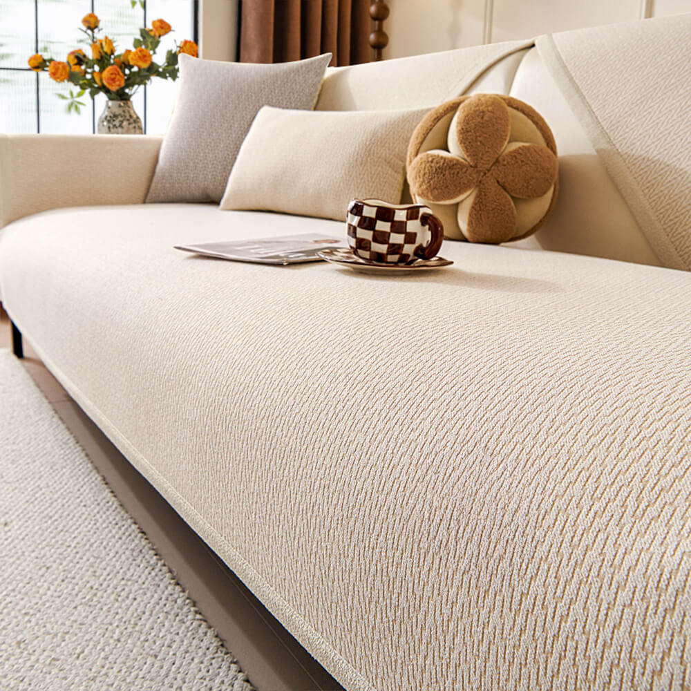 Housse de canapé antidérapante en tissu chenille résistant aux griffes pour intérieur minimaliste - Image 2