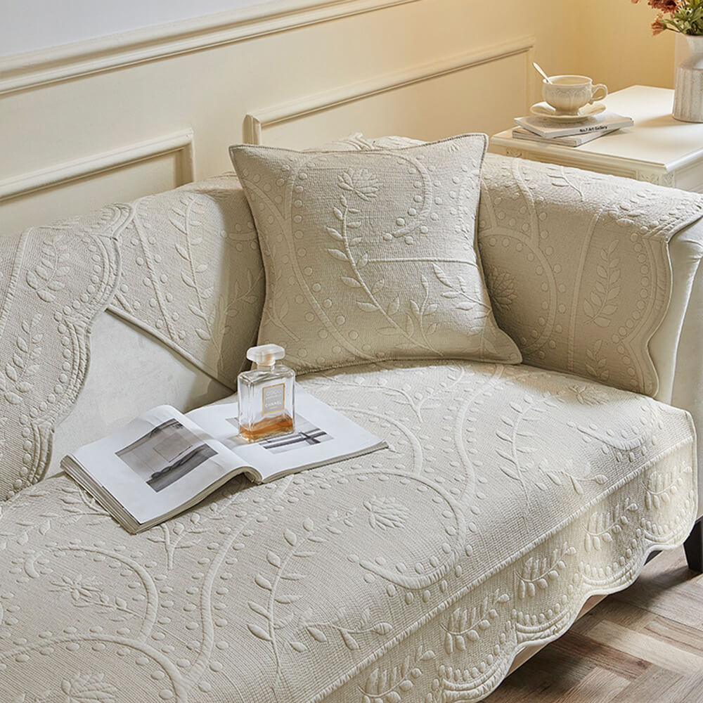 Housse de canapé boho en coton tissé respirant texturé - Image 2