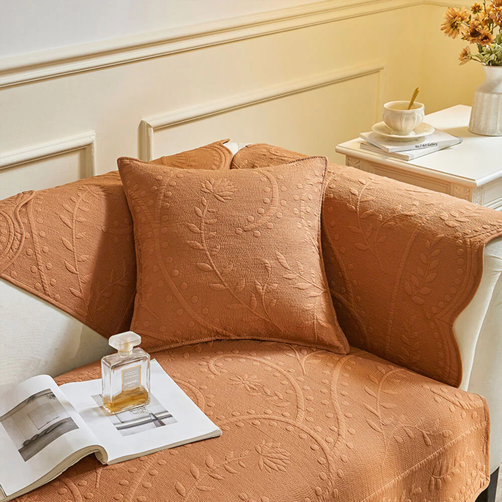 Housse de canapé boho en coton tissé respirant texturé - Image 3