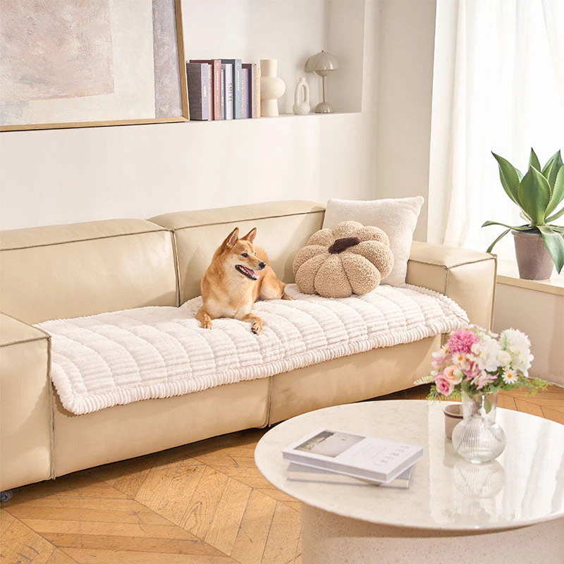 Housse de canapé en biscuits gaufrés flanelle douce et confortable avec tapis respirant pour animaux - Image 14