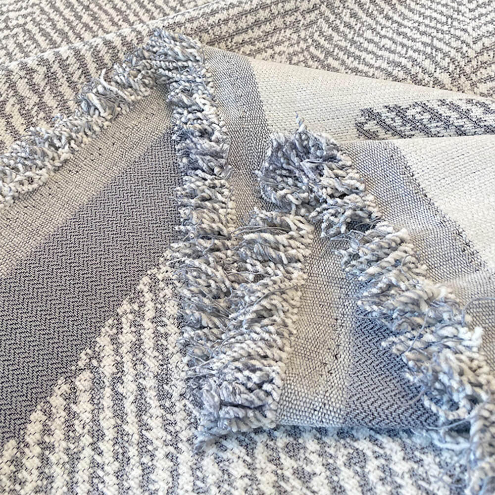 Jeté de canapé housse de canapé en chenille à franges motif chevron - Image 7