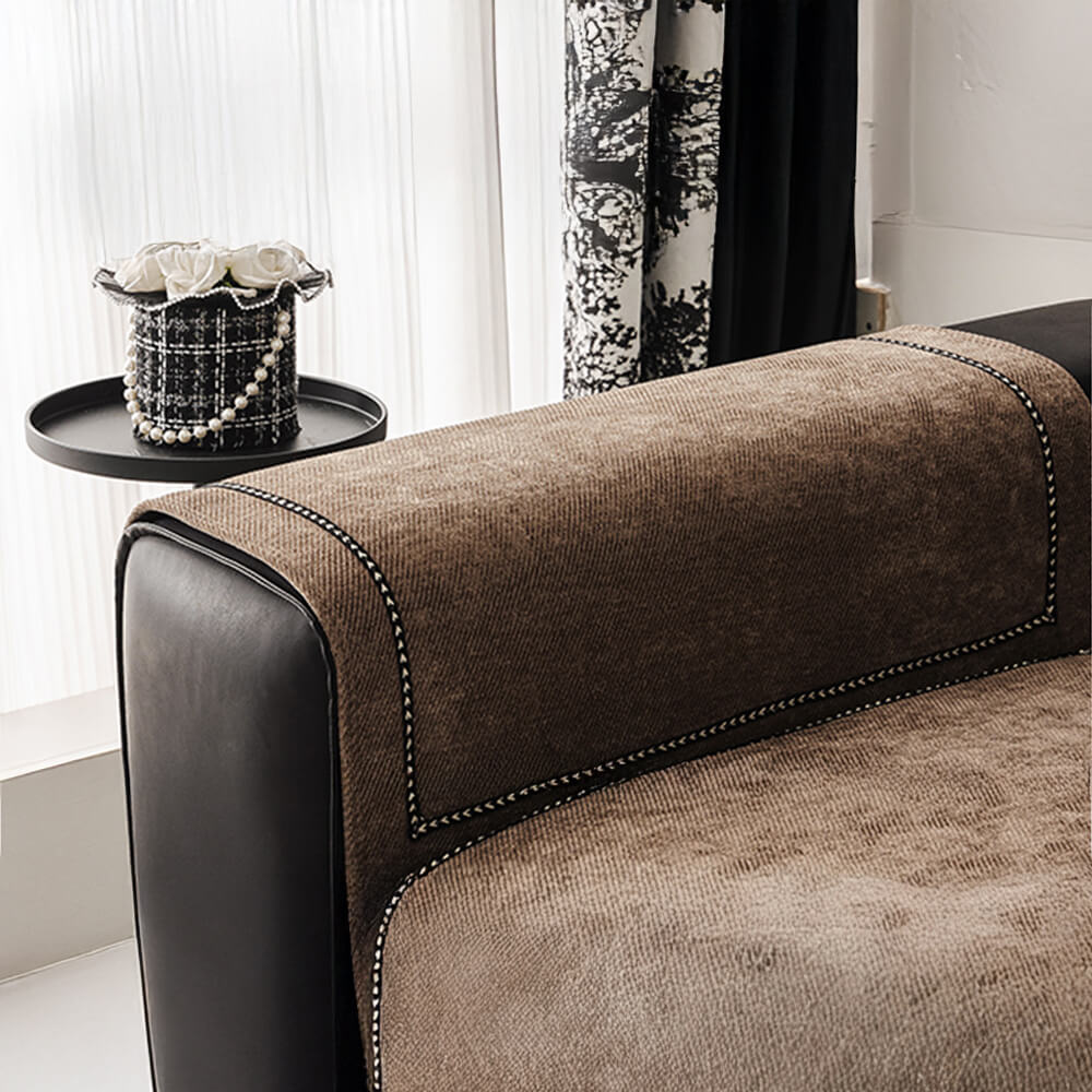 Housse de canapé en chenille antidérapante à poids élevé jacquard moderne et simple - Image 8