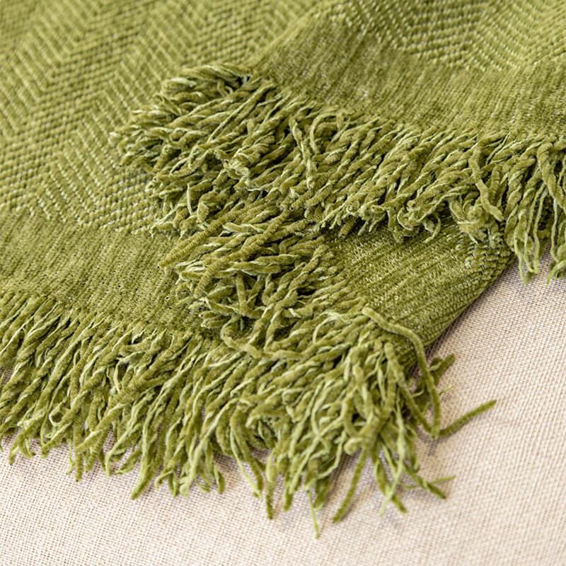 Jeté de canapé housse de canapé en chenille chevron - Image 8