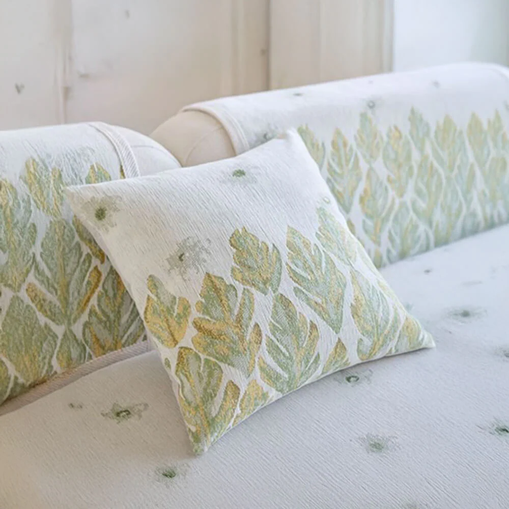 Housse de canapé en chenille confortable avec motif botanique romantique - Image 8