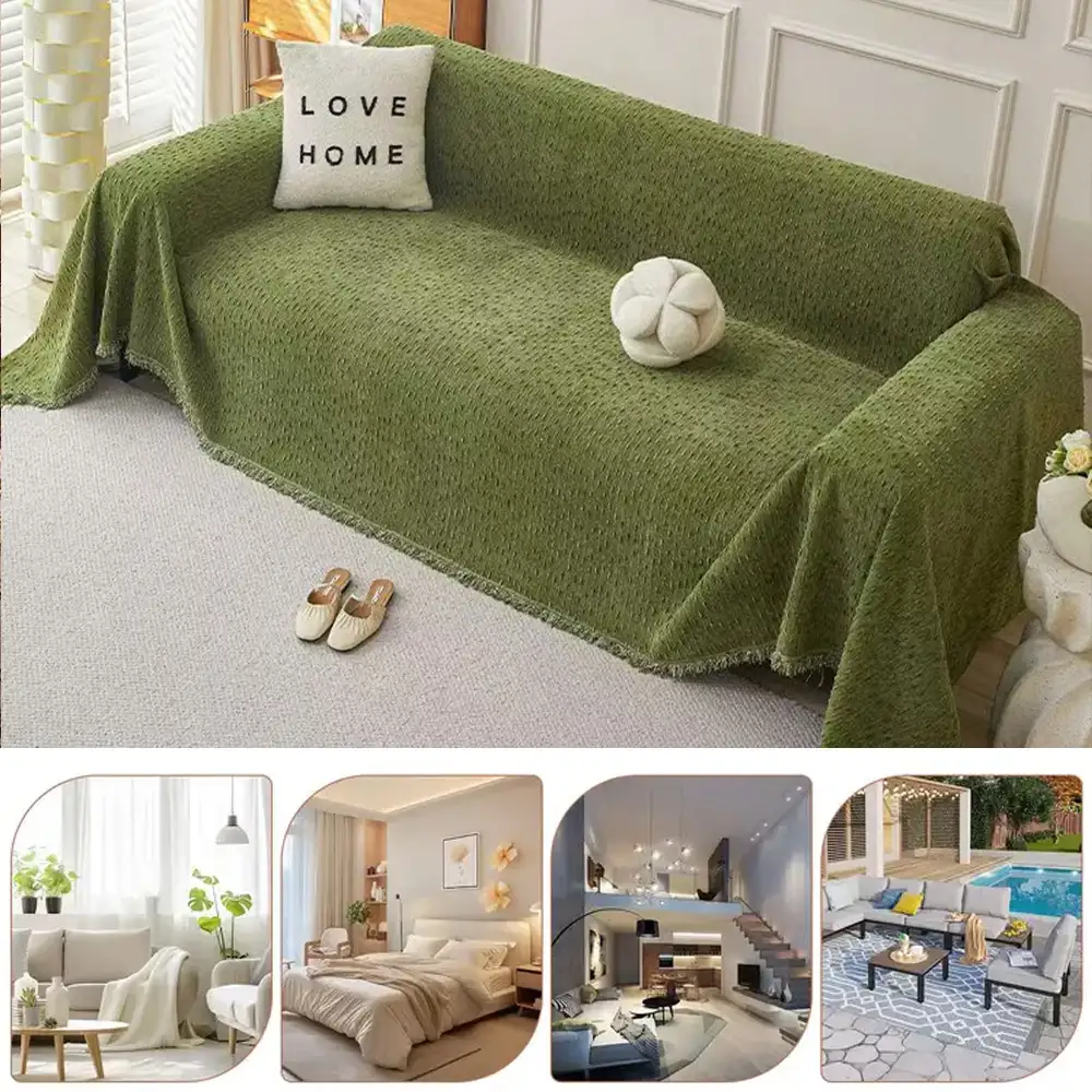 Housse de canapé Jeté de canapé en chenille jacquard résistant aux rayures - Image 9