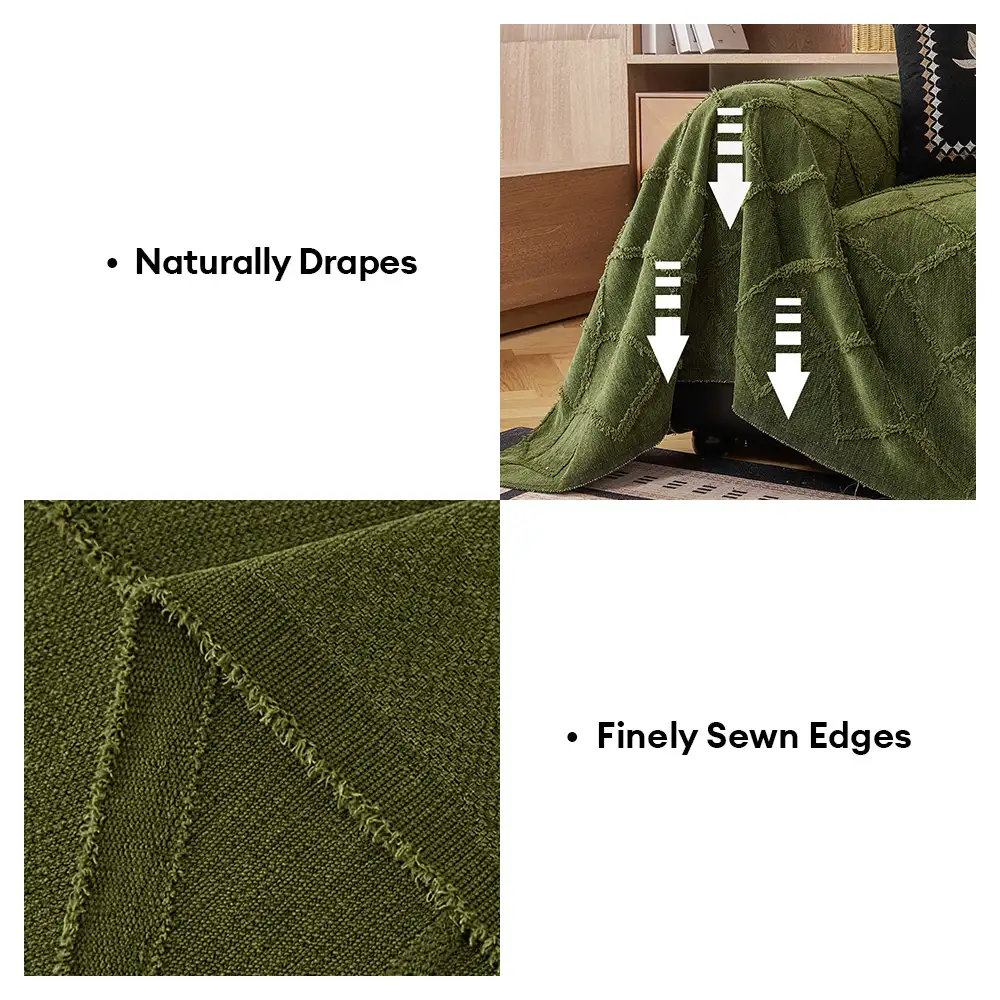 Housse de canapé en chenille jacquard rétro jungle anti-rayures Jeté de canapé - Image 7