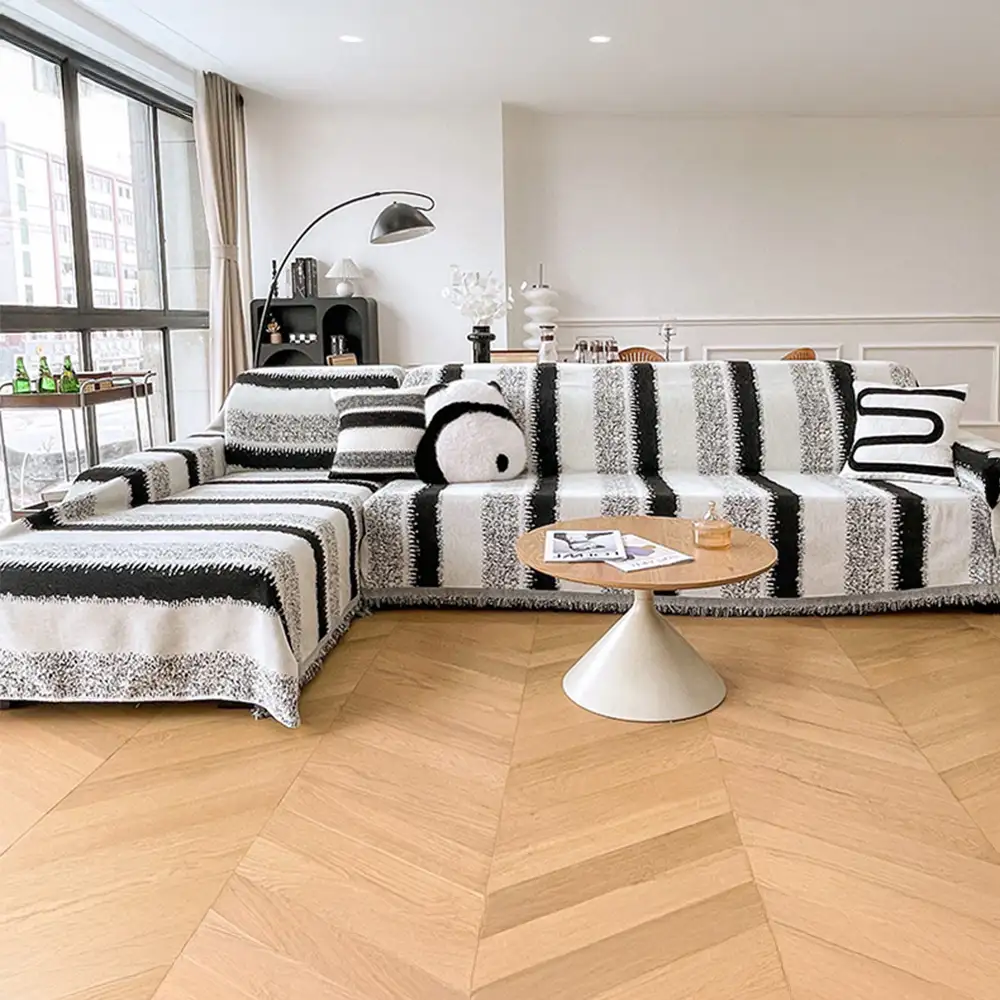 Jeté de canapé plaid pour canapé en chenille rayée résistante aux égratignures tendance - Image 13