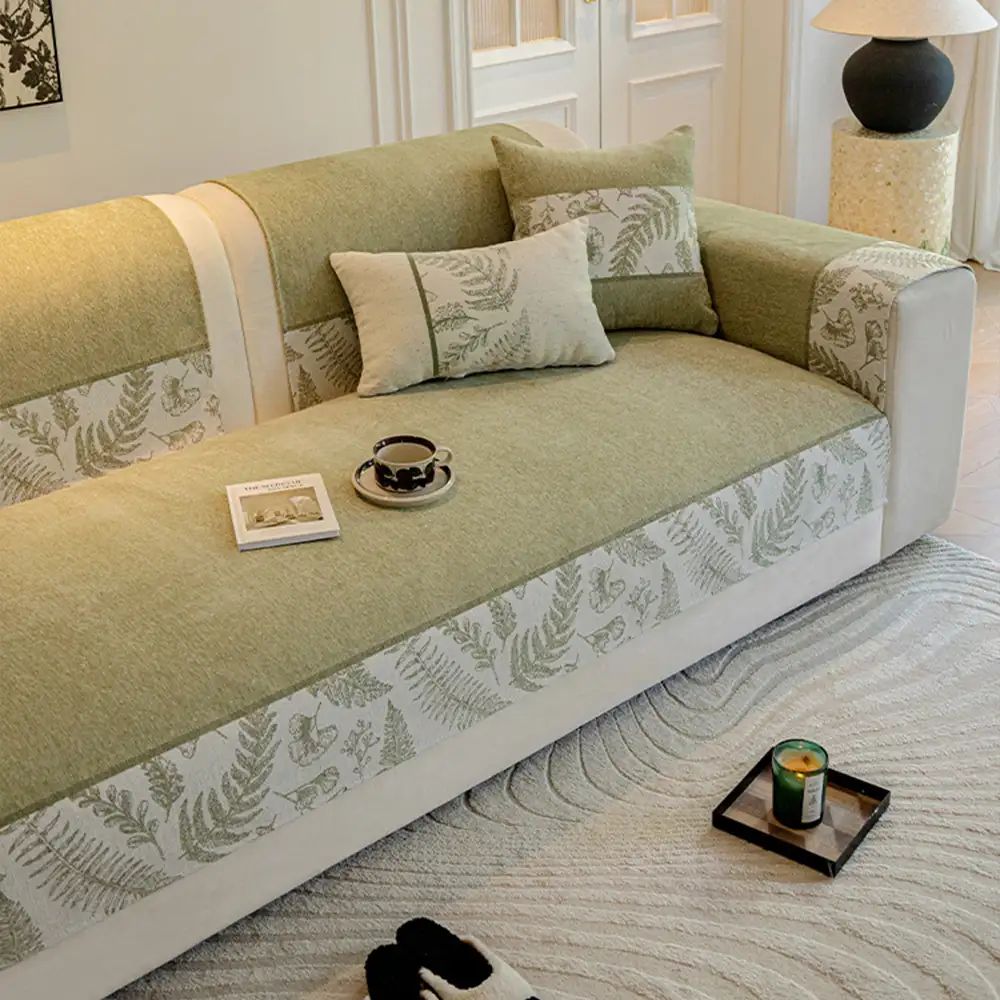 Housse de canapé en chenille respirante et confortable, antidérapante, pour toutes les saisons. - Image 10