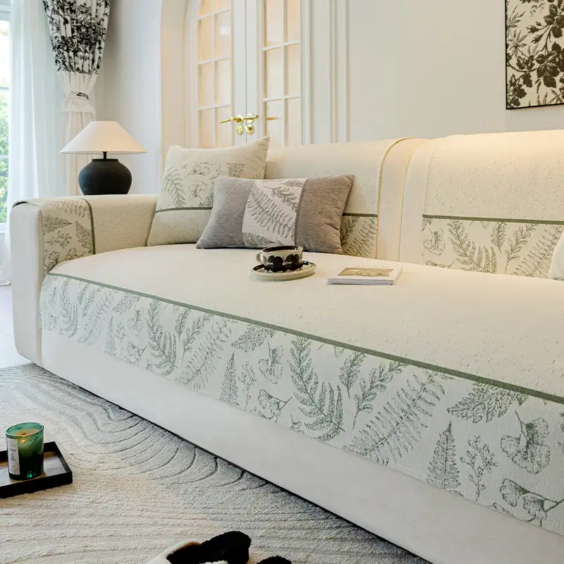 Housse de canapé en chenille respirante et confortable, antidérapante, pour toutes les saisons. - Image 3