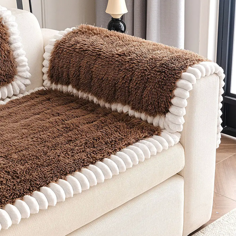 Housse de canapé en peluche luxueuse épaisse confortable et antidérapante - Image 8