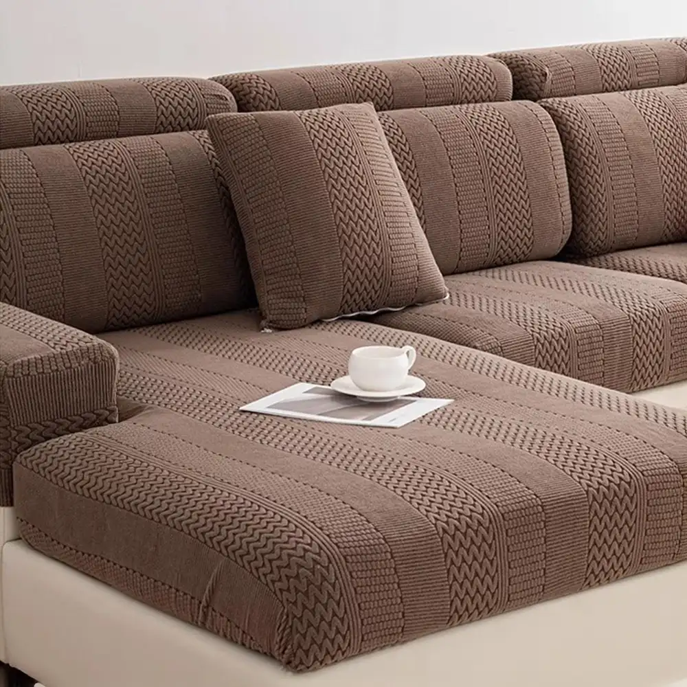 Housse de canapé d'angle extensible en polaire douce antistatique et entièrement ajustable - Image 10