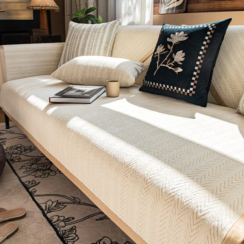 Housse de canapé en tissu chenille moderne antidérapante et anti-rayures - Image 2
