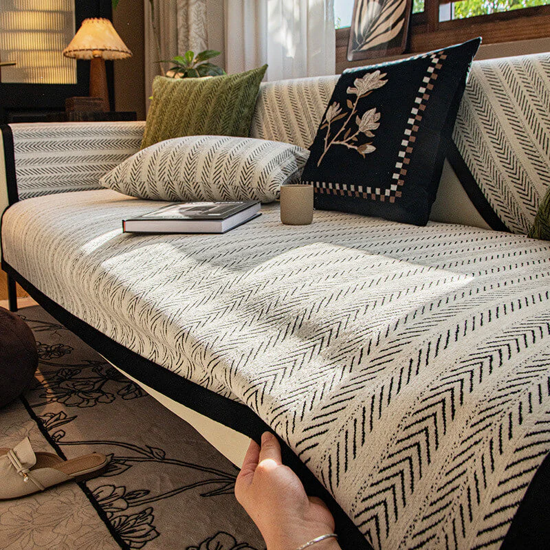 Housse de canapé en tissu chenille moderne antidérapante et anti-rayures - Image 3