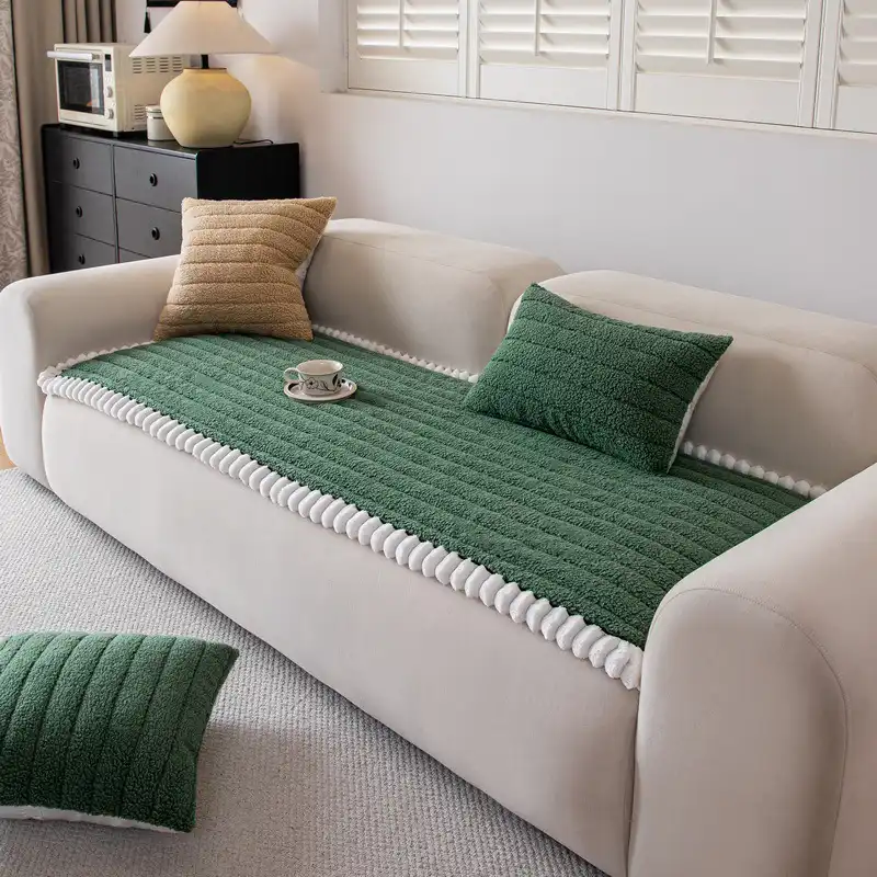 Housse de canapé épaisse confortable en velours décorative antidérapante - Image 2