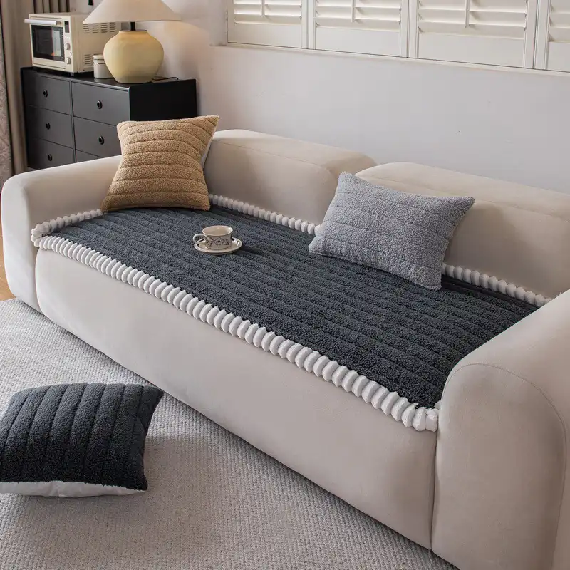 Housse de canapé épaisse confortable en velours décorative antidérapante - Image 5