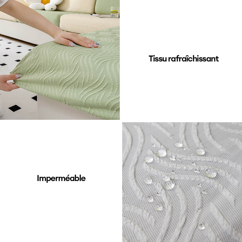 Housse de canapé d'angle extensible en soie glacée résistante à l’eau et aux taches - Image 4