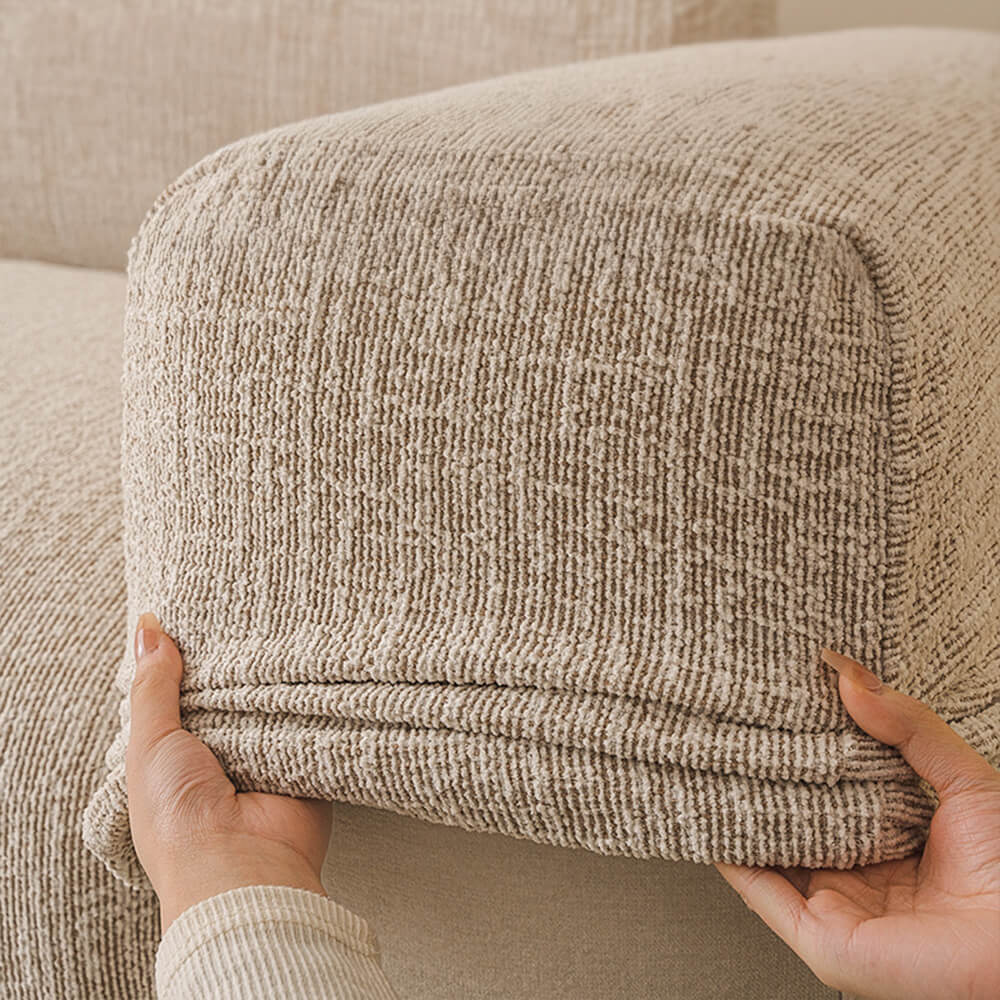 Housse de canapé d'angle extensible intégrale anti-rayures en chenille élégante toutes saisons - Image 5