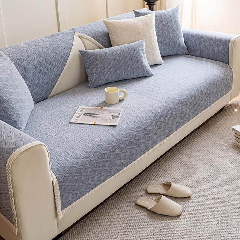 Housse de canapé imperméable et résistante à l'huile en tissu chenille jacquard - Image 2