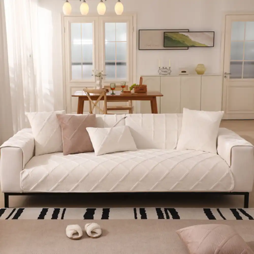Housse de canapé moderne en velours doux en peluche courte - Image 10