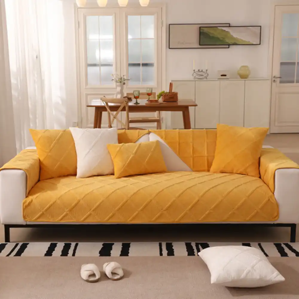 Housse de canapé moderne en velours doux en peluche courte - Image 11