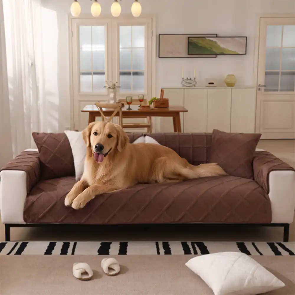 Housse de canapé moderne en velours doux en peluche courte - Image 2