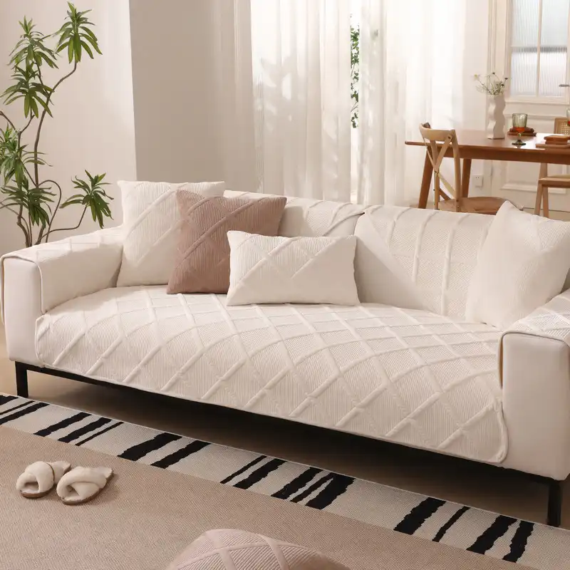 Housse de canapé moderne en velours doux en peluche courte - Image 4