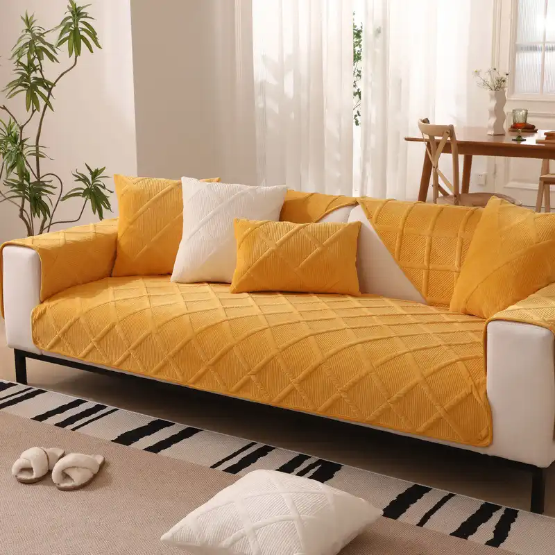 Housse de canapé moderne en velours doux en peluche courte - Image 5