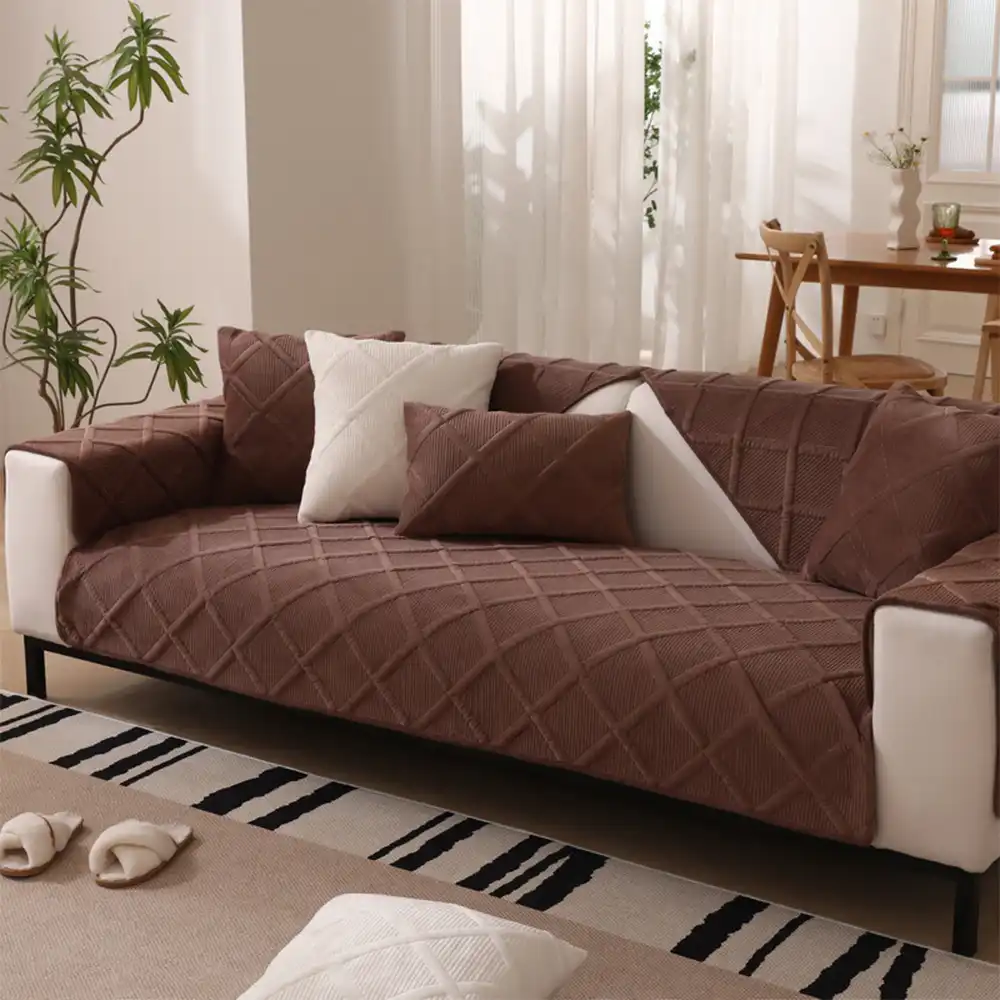 Housse de canapé moderne en velours doux en peluche courte - Image 6